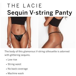 Victoria secret sequin v string panty